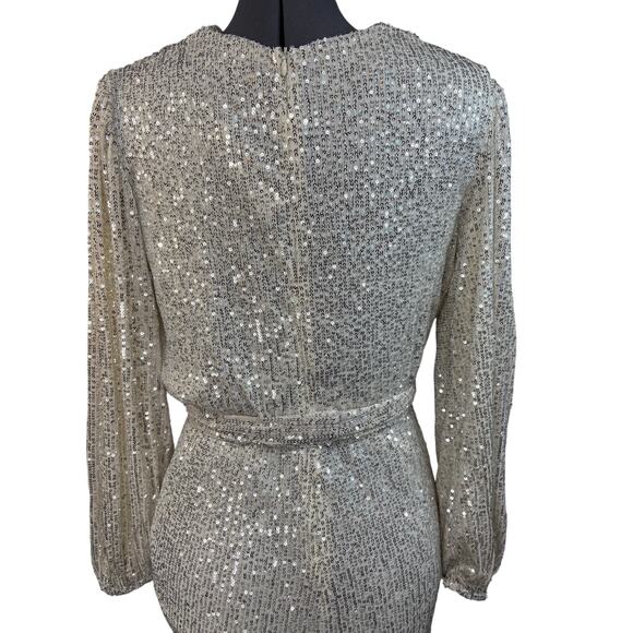 NWT Baltic Born Brussels Sequin Jumpsuit Ivory White Sparkly Holiday Sz L - Picture 4 of 10